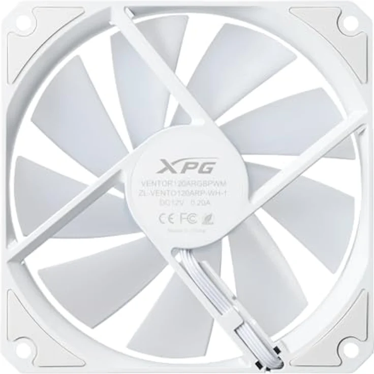 XPG VENTO R 120, 120mm ARGB Gehäuselüfter mit optimiertem Luftstrom, weiß – Bild 2