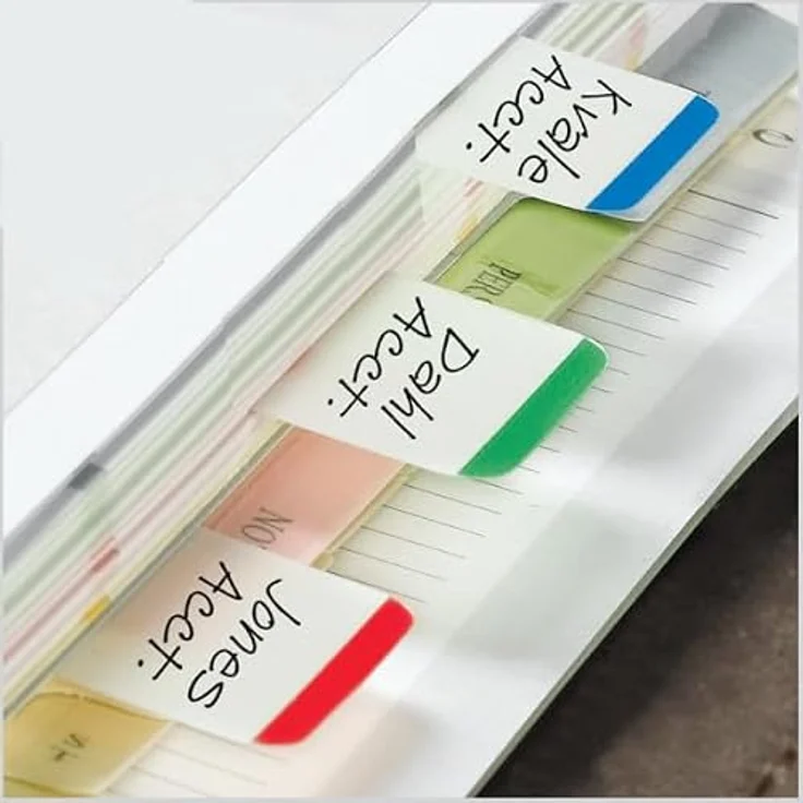 Post-it Notes Haftnotizblock Index Strong, 25,4x38mm, grün/blau/rot, 66 Blatt mit weißer Schreibfläche – Bild 7