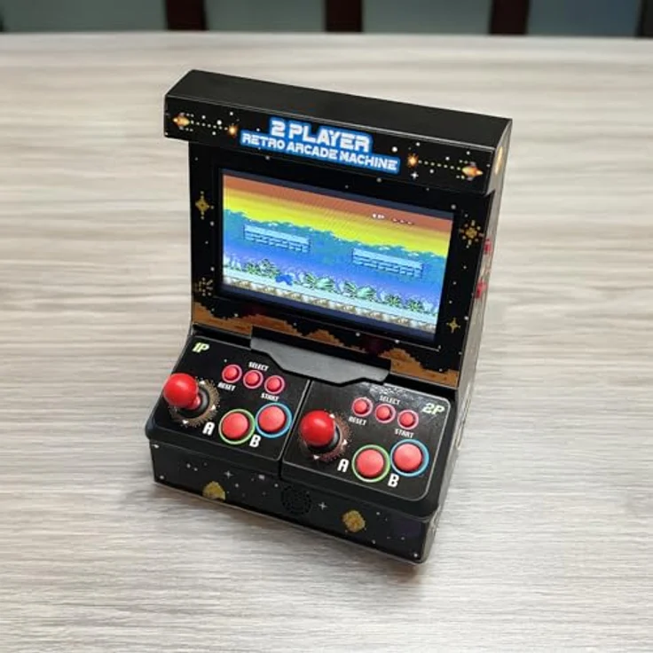 Mad Monkey Mini Arcade Machine, Retro-Konsole mit Dual-Controller und 300 integrierten 8-Bit Spielen – Bild 6