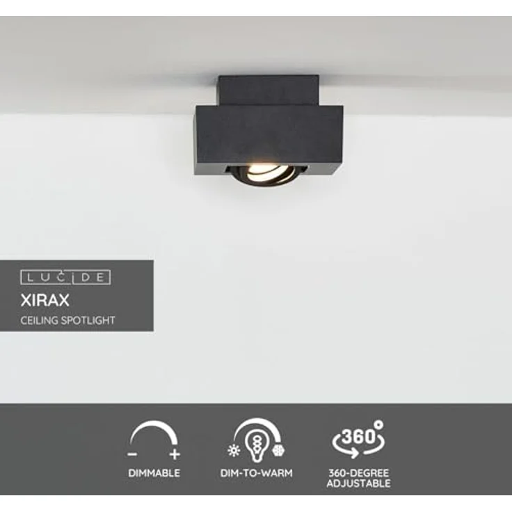 LUCIDE XIRAX - Deckenstrahler - LED Dim to warm - dreh- und kippbar - Schwarz – Bild 3