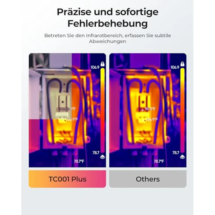 TOPDON TC001 Plus Wärmebildkamera, 512 x 384 IR Auflösung, -20 bis 550 °C, Dual-Objektiv Thermokamera für Elektrik und HVAC-Inspektionen, mit USB-Verlängerungskabel und EVA-Tasche – Bild 4