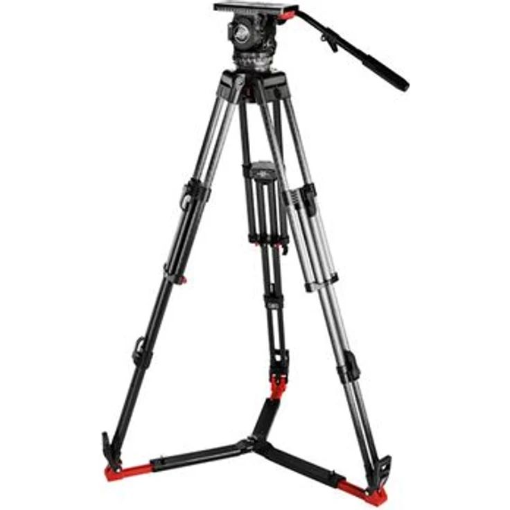 Sachtler System 20 S1 HD CF, Carbon Video-Stativ mit Fluidkopf Video 20 S1, Tragfähigkeit bis zu 28 kg, für DSLR- und ENG-Camcorder