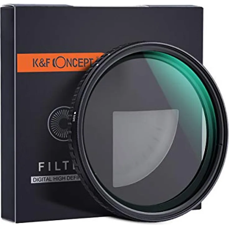 K&F Concept variabel ND Filter ND2-ND32 Nano X 62mm, Hochwertiger Neutraldichtefilter mit einstellbarer Lichtreduktion und Nano X Mehrfachvergütung