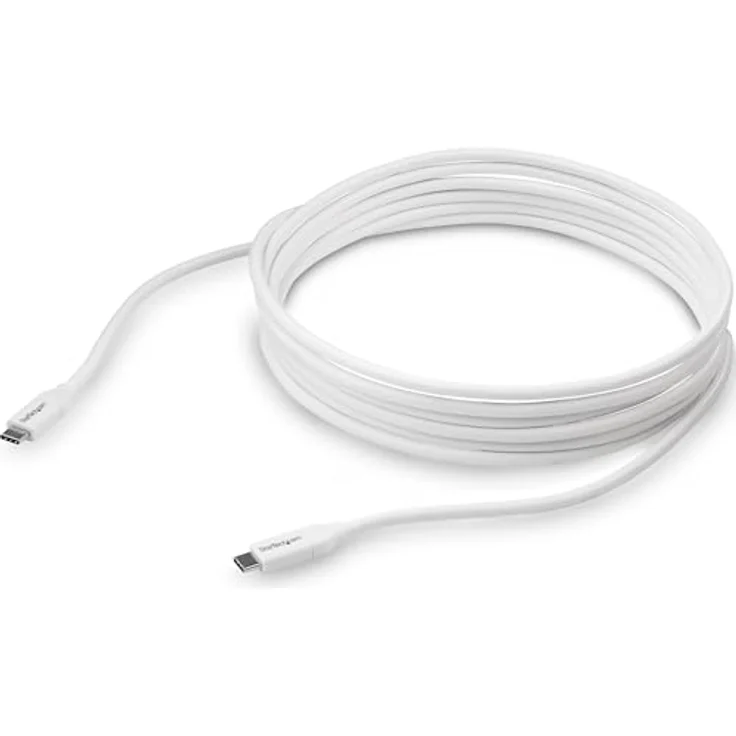StarTech.com 4m 13ft USB C to USB C Cable 5A PD - USB 2.0 USB-IF Certified - USB-Kabel - USB-C (M) bis USB-C (M) - USB 2.0 - 5 A - 4 m - weiß – Bild 4