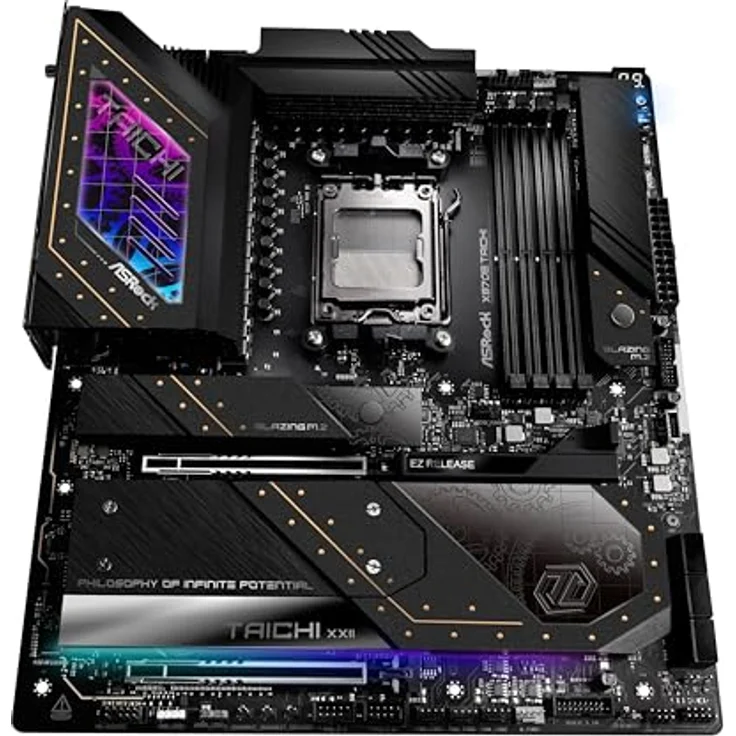 ASRock X870E Taichi E-ATX Mainboard, Sockel AM5, AMD RYZEN 7000-9000 Serie, DDR5 mit bis zu 8200 MHz, schwarz – Bild 4