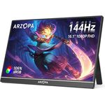 ARZOPA Z1FC 16.1'' Tragbarer Monitor, 144Hz FHD HDR, 106% sRGB, Ultra-dünn mit Standfuß, Augenschutz, USB-C und HDMI, für Laptop/PC/Mac/PS3/4/5/Xbox