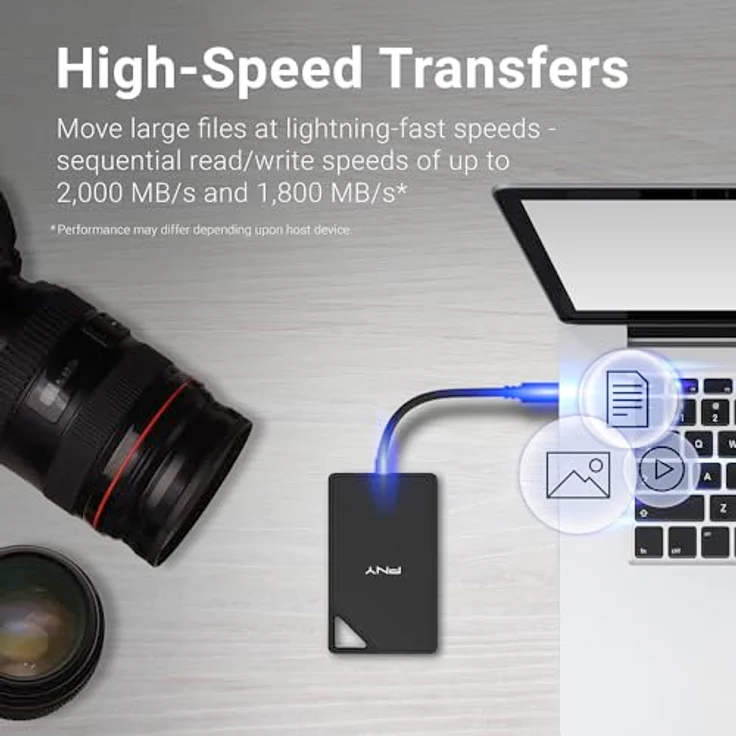 PNY RP60 2TB USB 3.2 Gen 2x2 Typ-C Portable SSD - Wasserdichtes Design, bis zu 2.000MB/s Lesegeschwindigkeit – Bild 5