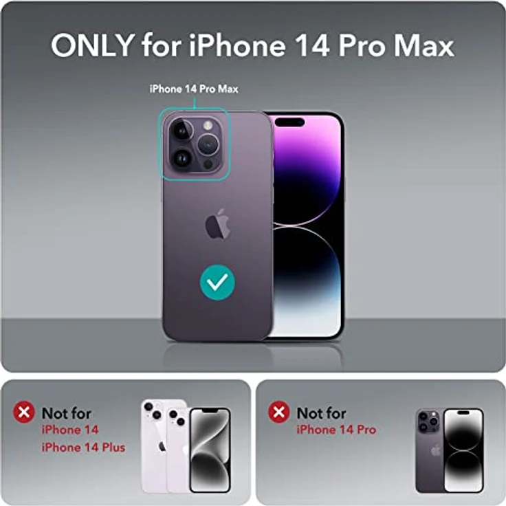 ESR iPhone 14 Pro Max Hülle, Mattschwarz, MagSafe kompatibel, Militärnorm Sturzschutz, Kratzfeste Rückseite, HaloLock Magnetische Funktion – Bild 2
