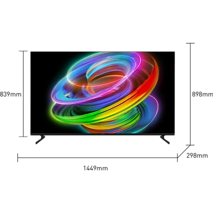 Panasonic TX-65MZ700E, 65 Zoll 4K Ultra HD OLED Smart 2023 , High Dynamic Range (HDR), Dolby Atmos & Dolby Vision, Android TV, Google Assistant, Chromecast, 2 fuß-sockel, Fernbedienung, Schwarz – Bild 2