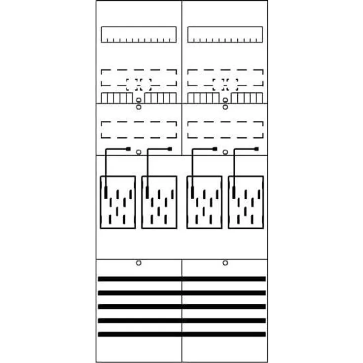 Striebel&John Zählerfeld BF27M4, elektrischer Haushaltszähler für 4 Zählerplätze, grau RAL 7035, Schutzart IP2XC