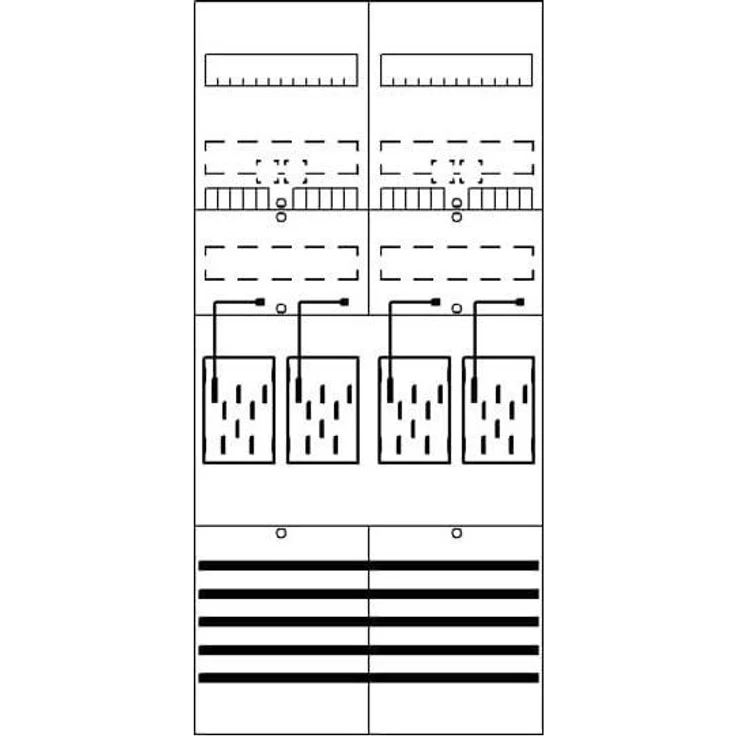Striebel&John Zählerfeld BF27M4, elektrischer Haushaltszähler für 4 Zählerplätze, grau RAL 7035, Schutzart IP2XC – Bild 1