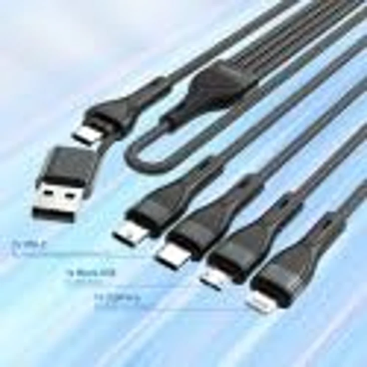 4smarts USB-C/A Multi-Ladekabel 4in2, 1,2m, schwarz, mit Lightning-, Micro-USB- und USB-C-Anschlüssen für gleichzeitiges Laden von bis zu vier Geräten – Bild 4