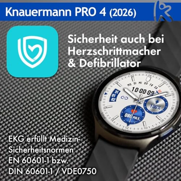 Knauermann PRO 4 (2026) 47 mm, Smartwatch mit AMOLED-Display, 75 Sportmodi, 30 Tage Akkulaufzeit, Gesundheitsfunktionen und Telefonie – Bild 5