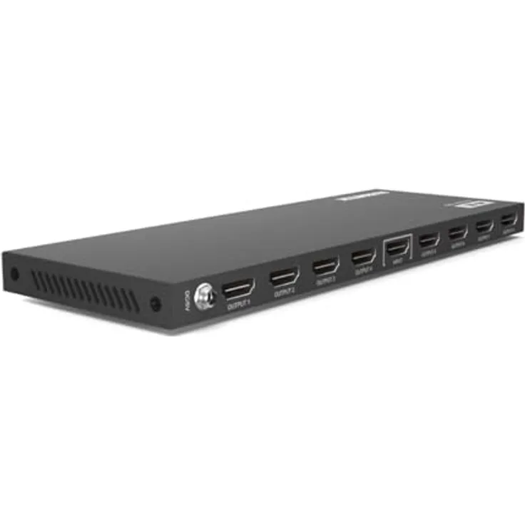 Marmitek Split 618 Pro - 4K60 HDMI Splitter - 1 auf 8, Unterstützt Ultra HD 4K60, HDR, Deep Color, 4:4:4 Chroma Colors (18 Gbit/s), Schwarz