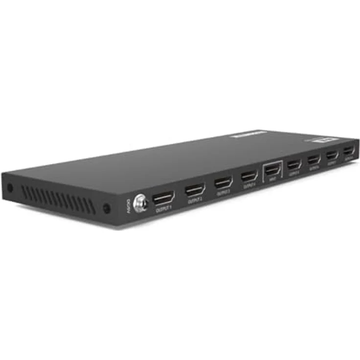 Marmitek Split 618 Pro - 4K60 HDMI Splitter - 1 auf 8, Unterstützt Ultra HD 4K60, HDR, Deep Color, 4:4:4 Chroma Colors (18 Gbit/s), Schwarz – Bild 1