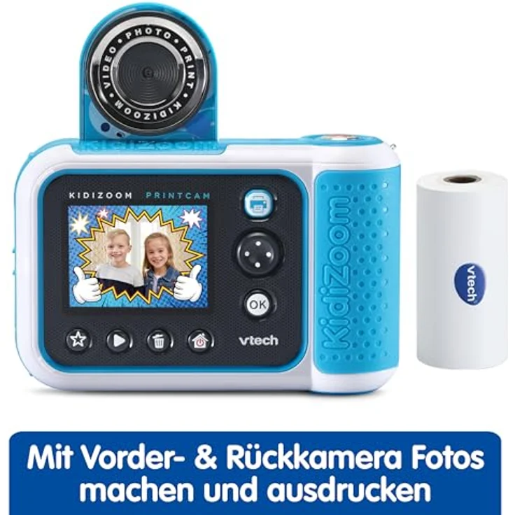 Vtech KidiZoom Print Cam blau – Kinderkamera mit Druckfunktion, Selfie- und Videofunktion, Effekten, Spielen und mehr, für Kinder von 4-12 Jahren – Bild 2