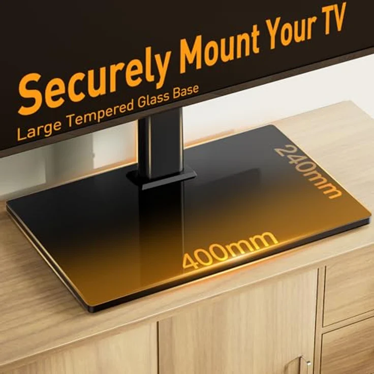 Perlegear TV Standfuß TV Ständer für 23-55 Zoll OLED LCD Plasma Flach & Curved Fernseher Oder Monitor bis zu 40kg. Max.VESA 400x400mm – Bild 4