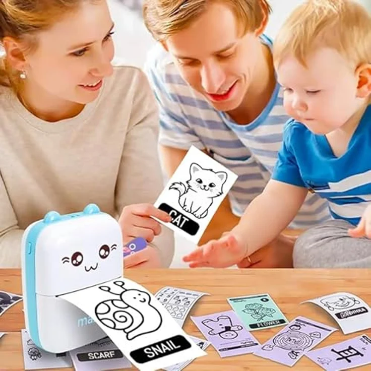 FOREVER Maxlife Mini Drucker MXTP-100, tragbarer Bluetooth-Fotodrucker für Smartphone, Thermodrucker mit 200 dpi, USB-C, Blau – Bild 2