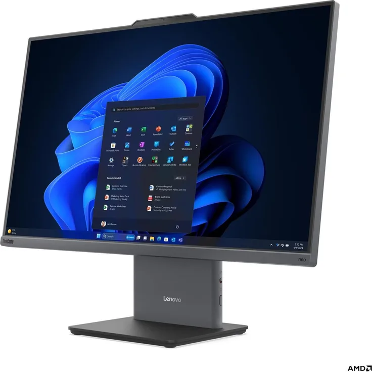 Lenovo ThinkCentre neo 55a Gen 6, 23.8" Full HD All-in-One PC, AMD Ryzen™ 5, 8 GB RAM, 512 GB SSD, Windows 11 Pro