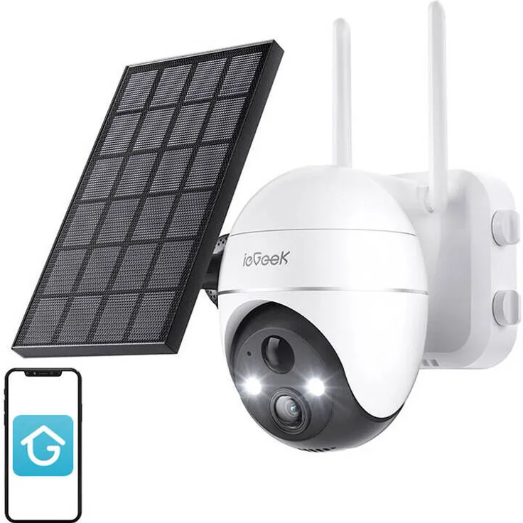 ieGeek 5MP WiFi Außenkamera ZS-GX4S weiß mit Solarpanel