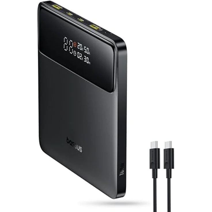 Baseus Powerbank 20000mAh 100W PD Blade H1 - Schlanker externer Akku QC 4.0 Schnellladegerät, für Laptops, MacBook, iPad, iPhone, Switch, Steam Deck, Samsung Galaxy, AirPods - Orange LED Statuslicht - 2024 Upgraded – Bild 1