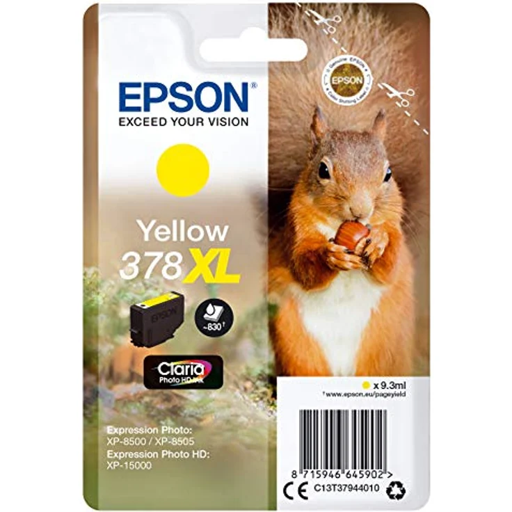 Epson Original 378XL Tinte Eichhörnchen, XP-8500 XP-8600 XP-8605 XP-15000 (gelb) – Bild 2