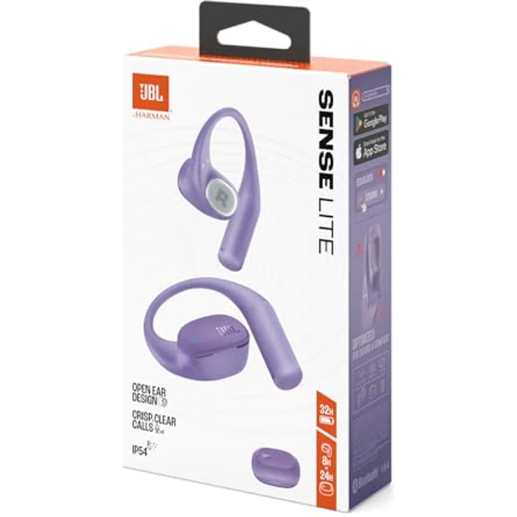 JBL Sense Lite, Open-ear Bluetooth Kopfhörer mit 32 Stunden Akkulaufzeit, lila, IP54, adaptive Bassverstärkung, Beamforming Mikrofone – Bild 8