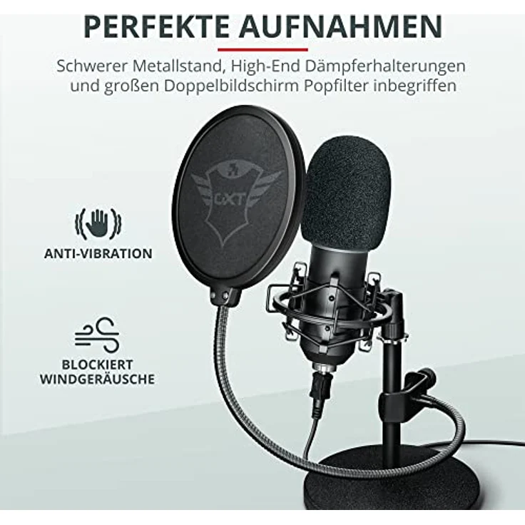 Trust Emita Professionelles USB Studio Mikrofon schwarz – Bild 5