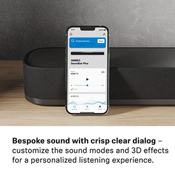 SENNHEISER AMBEO Soundbar Plus für TV und Musik - EU-Stecker - 3D Surround Sound, virtuelles 7.1.4-Lautsprecher-Setup, eingebaute Dual Subwoofer, erweiterte Streaming-Anbindung und Stimmverbesserung – Bild 5