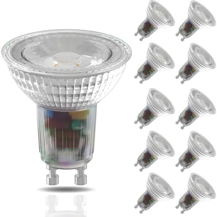CALEX GU10 Smart LED Lampe, 10er Set, WLAN GU10 Alexa Lampe mit Sprachsteuerung (4.9W) Wifi LED Leuchtmittel GU10, LED Warmweiss dimmbar 2200K - 4000K, Smarte Warmweiß LED Leuchtmittel 10er Set