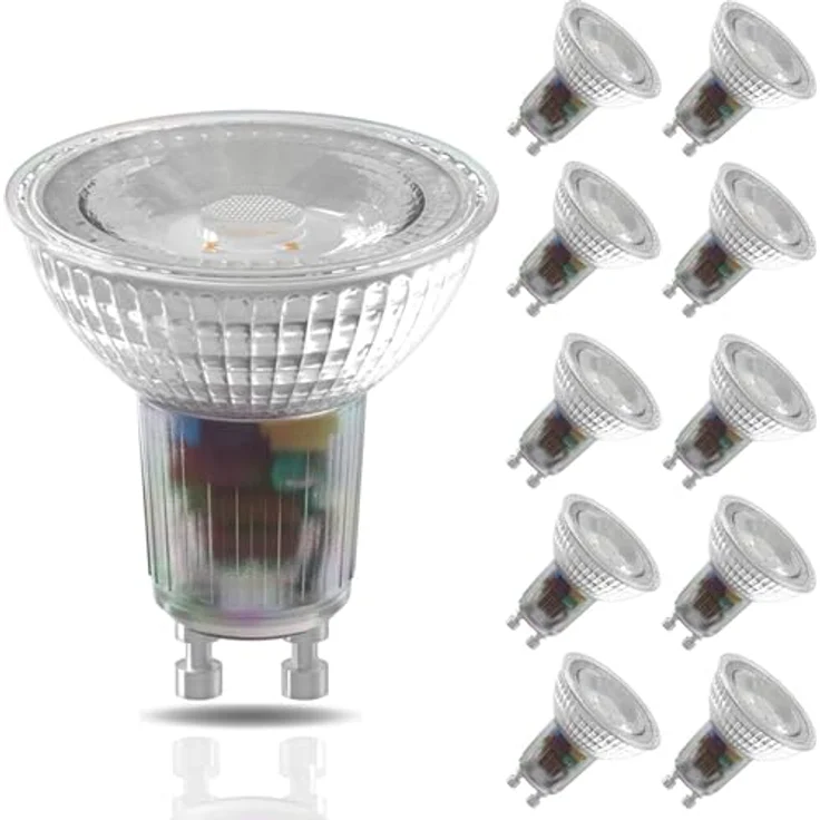 CALEX GU10 Smart LED Lampe, 10er Set, WLAN GU10 Alexa Lampe mit Sprachsteuerung (4.9W) Wifi LED Leuchtmittel GU10, LED Warmweiss dimmbar 2200K - 4000K, Smarte Warmweiß LED Leuchtmittel 10er Set – Bild 1
