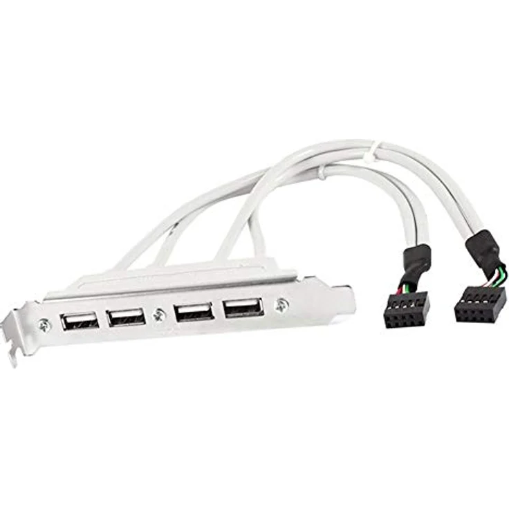 Aukson P89 USB 2.0 Slotblech, 2X 9-Pin Mainboard Header auf 4X USB-Typ-A Buchsen, Erweiterungskabel für PC-Gehäuse mit PCI-Steckplatzabdeckung – Bild 1