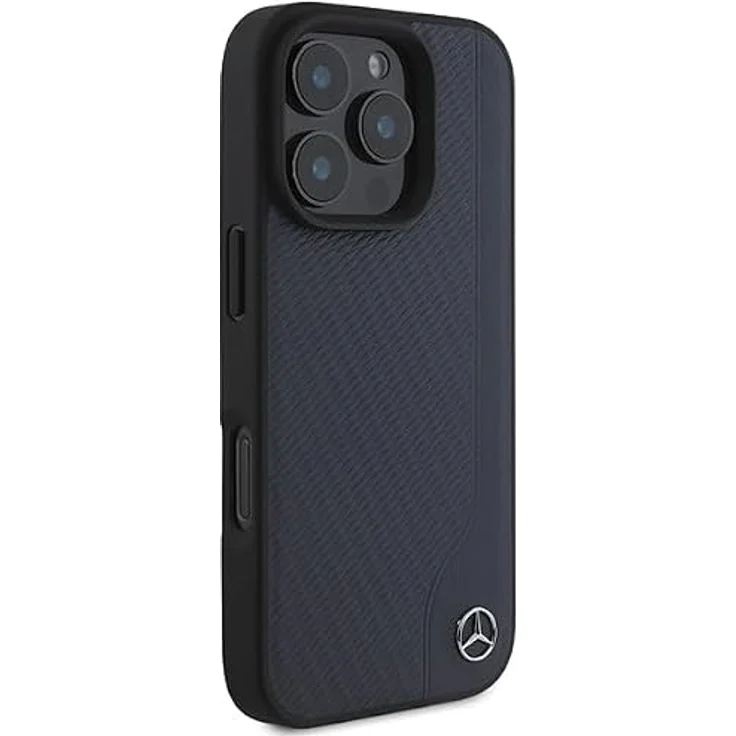 CG MOBILE Mercedes MEHMP16X23RBGVV Hülle für iPhone 16 Pro Max 6.9", Marine MB Wood Imitation Leather, Hardcase aus Holzimitatleder – Bild 4