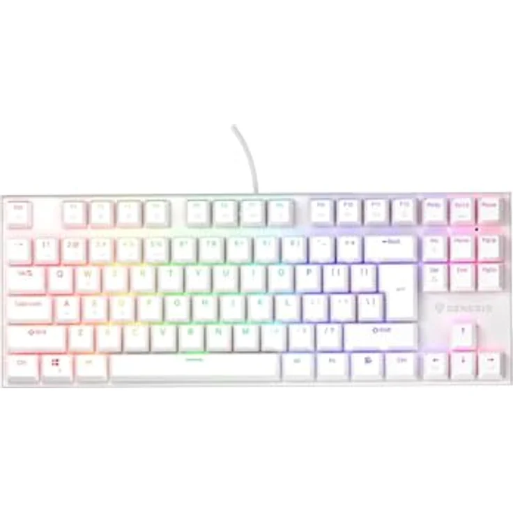 Genesis NKG-2063 THOR 303 TKL, Gaming Tastatur, mechanisch, weiße RGB-Beleuchtung, 87 Tasten, USB, kompakt