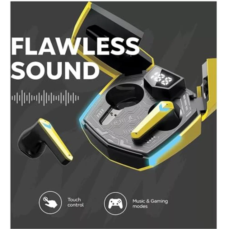 CANYON GTWS-2 In-Ear Kopfhörer, Bluetooth 5.3 mit Berührungssteuerung und Gaming-Modi, Gaming Yellow – Bild 4