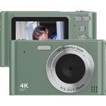 Lixada 4K-Digitalkamera-Camcorder, 48-MP Digitalvideokamera mit 16-fachem Digitalzoom, Anti-Shake, Gesichtserkennung, eingebautem Blitz, grün