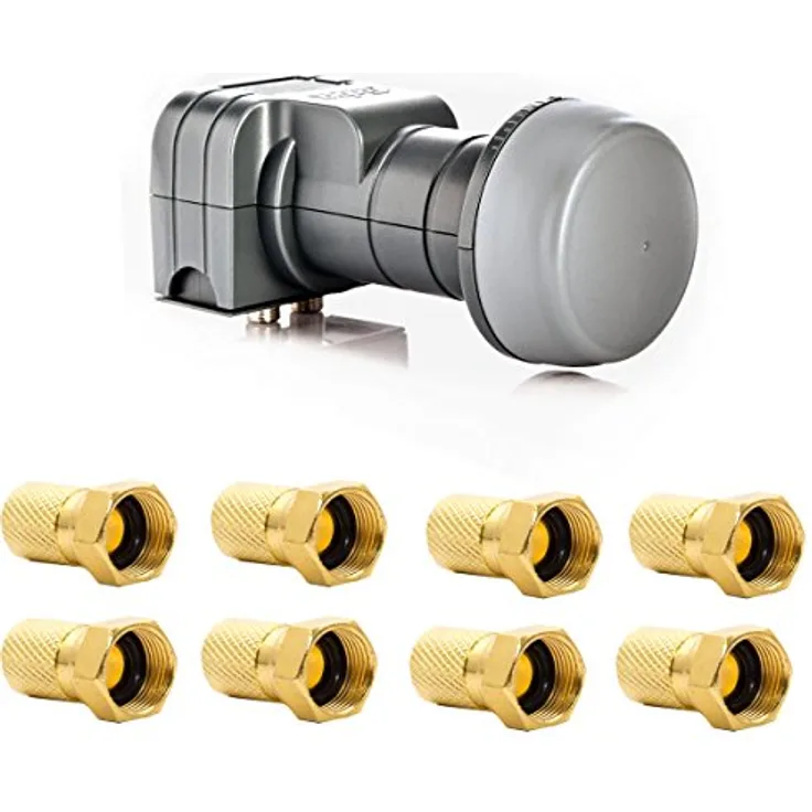 Fuba DEK 217 Twin-LNB mit 8X F-Stecker 4K UHD LTE Filter 2 Teilnehmer 2 Receiver LNC Kopf