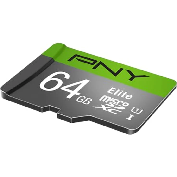 PNY Elite 64GB microSDXC-Speicherkarte + SD-Adapter, 100MB-s Lesegeschwindigkeit, Klasse 10 UHS-I, U1 für Full-HD-Video – Bild 3