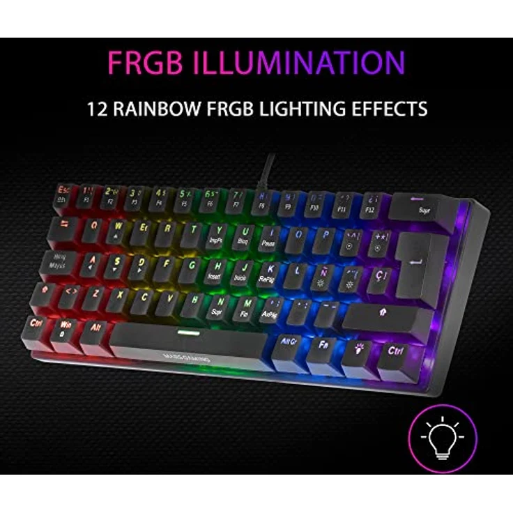 Mars Gaming MK60 Schwarz, Mechanische Gaming Tastatur FRGB, Antighosting, Switch Mechanischer Rot, Italienisch Sprache – Bild 4