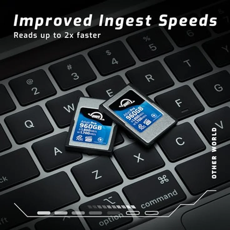 OWC Atlas Pro CFexpress 4.0 Speicherkarte Typ A, 960 GB, bis zu 1850 MB/s Lese- und 1700 MB/s Schreibgeschwindigkeit, professionell, robust – Bild 4