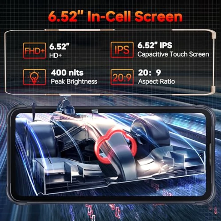 CUBOT Kingkong 8(2023) Outdoor Smartphone Android 13-10600mAh, 12GB+256GB Outdoor Handy Ohne Vertrag, 6,52 Zoll In-Cell Display, mit 5000LM LED Taschenlampe, 48MP Kamera, IP68/69K/Dual SIM/NFC/GPS – Bild 4