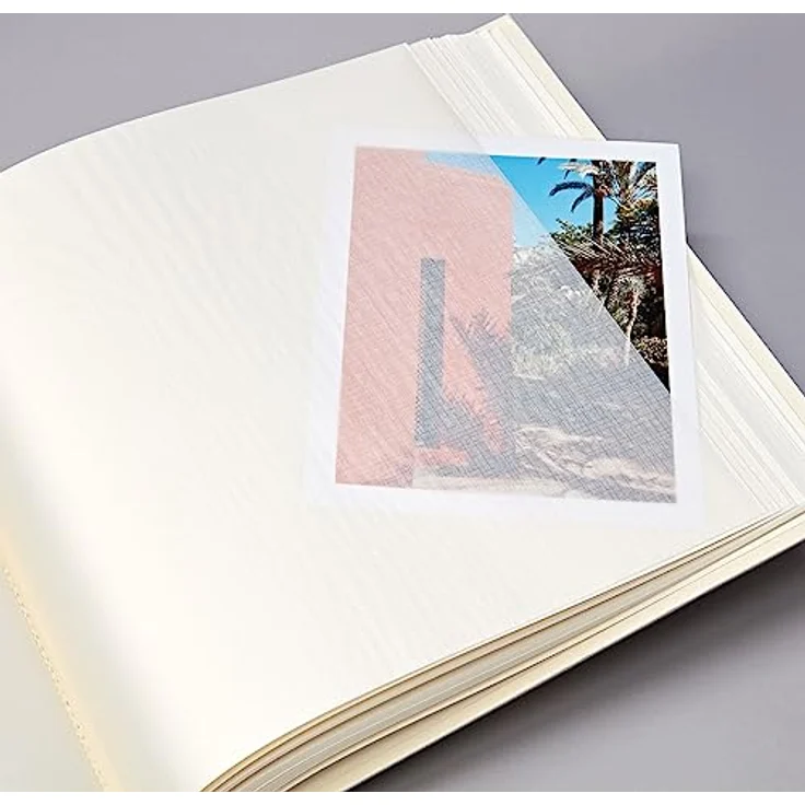 Semikolon 351099 Jumbo Album – 30x30 cm, 100 Seiten cremefarben, für 10x15 Fotos, mit Pergaminpapier – black schwarz – Bild 4