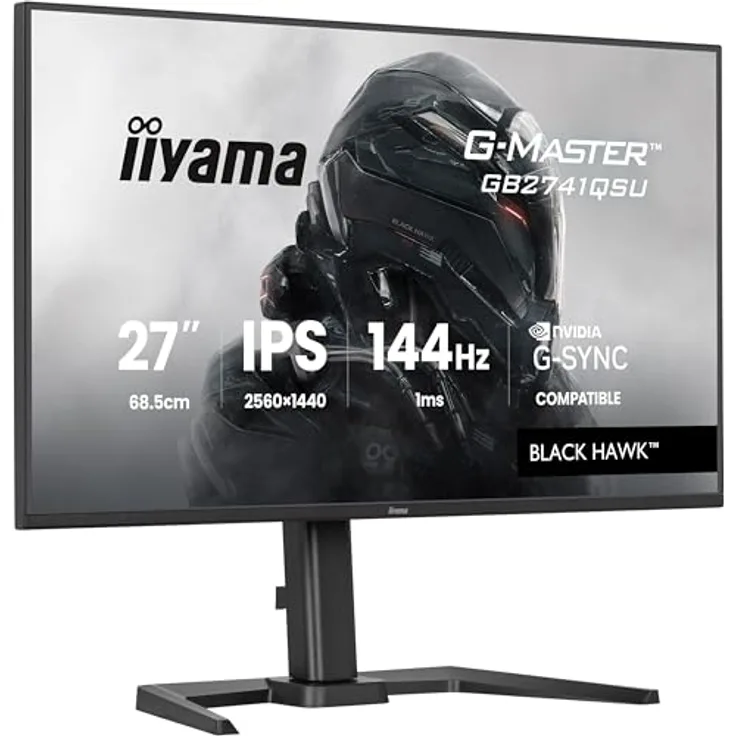 iiyama G-Master Black Hawk GB2741QSU-B1, 27" QHD Gaming Monitor mit 144Hz, 1ms, G-SYNC, Höhenverstellung, schwarz