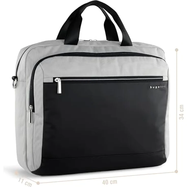 Bugatti Aktentasche SERA (17.30"), Notebooktasche, Grau, mit RFID-Schutz und vielfältigen Fächern – Bild 2