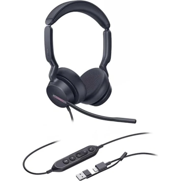 Yealink UH46 Dual Teams USB-C/A Headset, geeignet für Microsoft Teams, schwarz – Bild 1