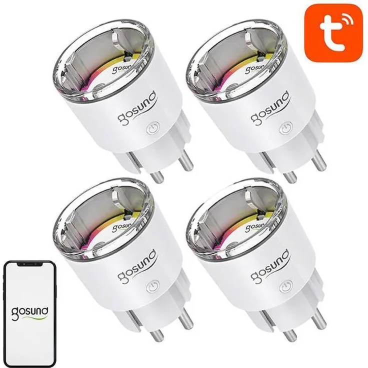 Gosund EP2 WiFi Smart Plug, 4er Set, 10A, kompatibel mit Google Home und Alexa, Energieüberwachung, Zeitplan-Funktion