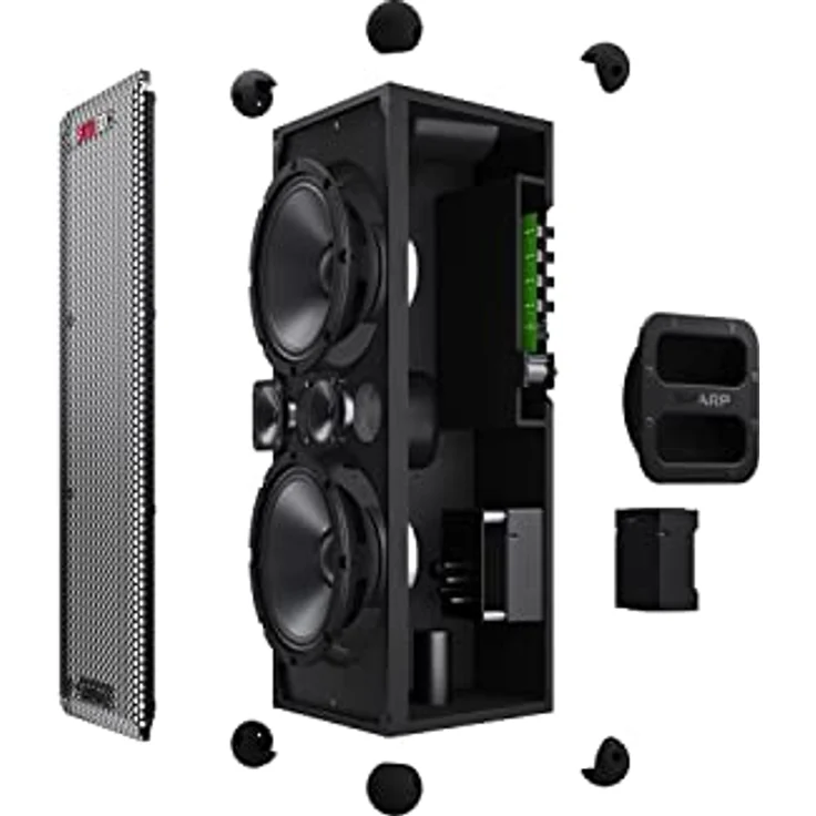 SHARP CP-LS100 SumoBox, Leistungsstarkes 2.0-Kanal-Lautsprechersystem mit 120 W RMS / 105 dB über 2 x 8 Tieftöner + 2 x 2 Hochtöner – Bild 5