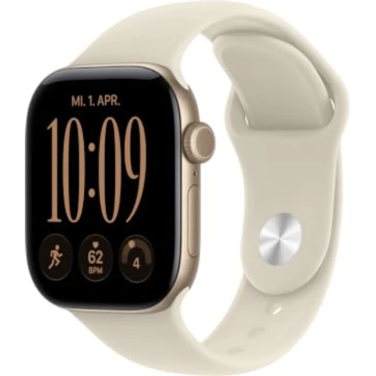 Apple Watch Series 12, 42mm Smartwatch mit lichtgold Aluminiumgehäuse, Sand Sport Band und Gesundheits-Tracker – Bild 1