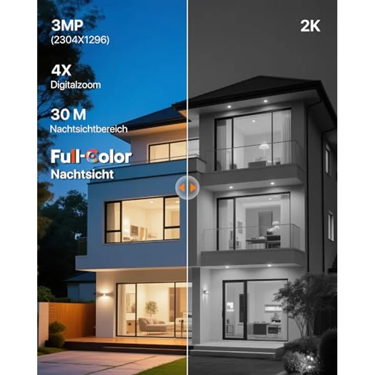 Tenda RH9-WCA Wi-Fi 4MP Schwenk/Neige-Dualobjektiv-Überwachungskamera mit Nachtsicht und IP65 Schutz für den Außenbereich – Bild 2