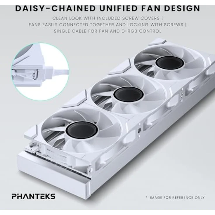 Phanteks Glacier One 360M25-LCD AIO Flüssig CPU-Kühler, 6" IPS LCD HD Bildschirm, 120mm M25 Gen2 D-RGB-Lüfter, Kupfer-Kaltplatte, kompatibel mit Intel und AMD, Weiß – Bild 5